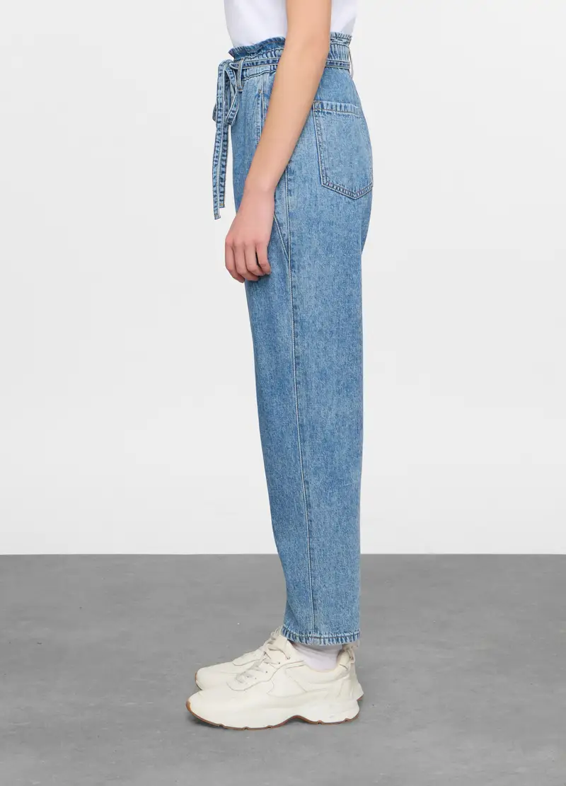 5 Tasche Fit Slouchy In Denim Donna, Blu denim miniatura 2