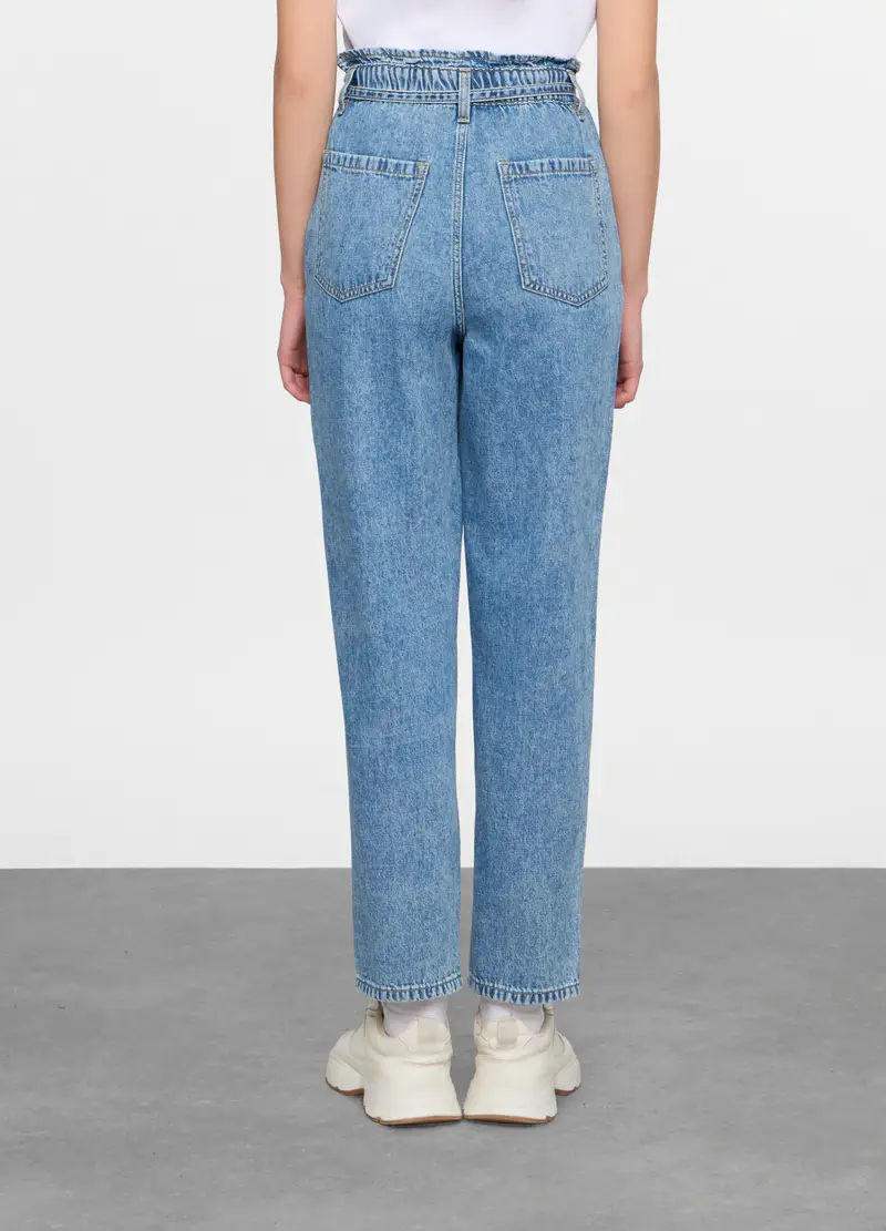 5 Tasche Fit Slouchy In Denim Donna, Blu denim miniatura 3