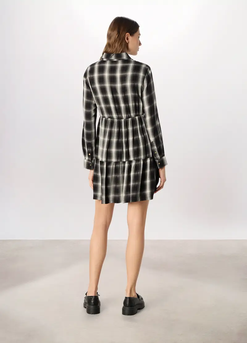 Abito Corto A Balze Donna, Nero stampa 1 miniatura 2