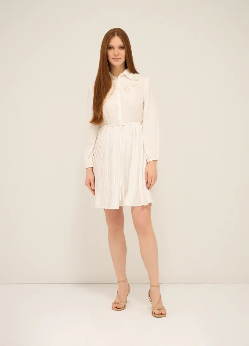 Upim, Abito Corto Con Ricami Donna, Bianco gesso, Taglia: XS