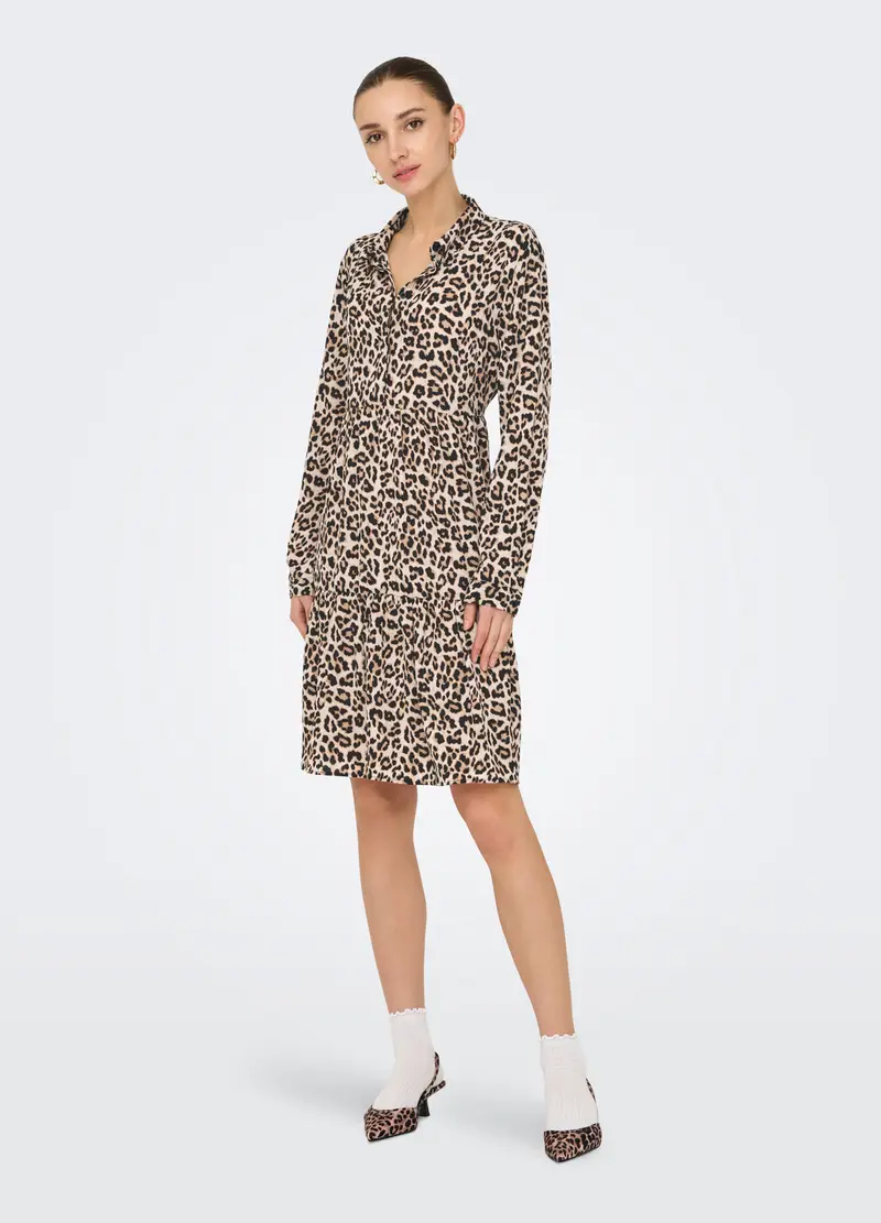 Abito Corto Donna, Unisex, Beige