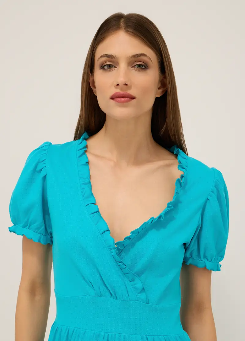 Upim, Abito Corto In Cotone Stretch Donna, Azzurro chiaro, Taglia: XS miniatura 2