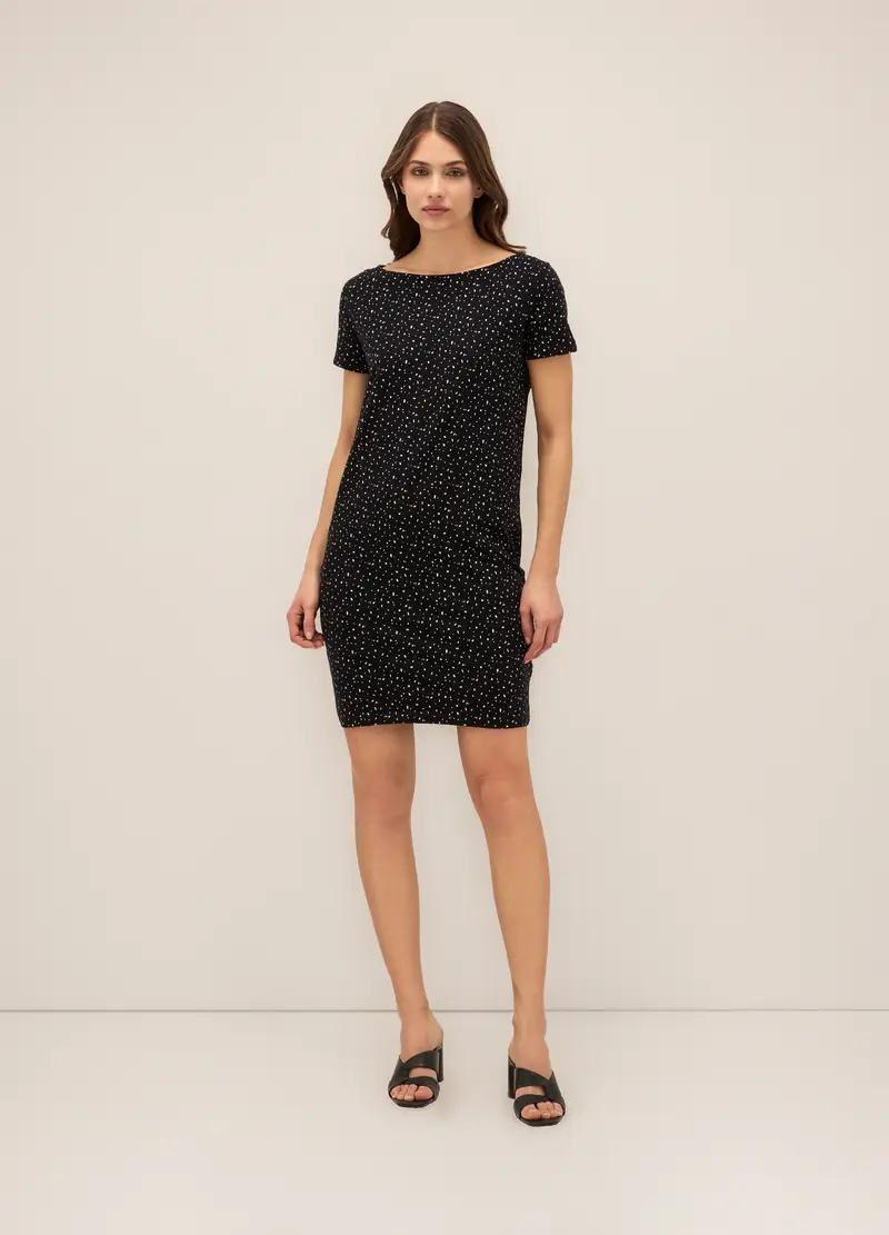 Upim, Abito Corto In Cotone Stretch Donna, Nero, Taglia: S