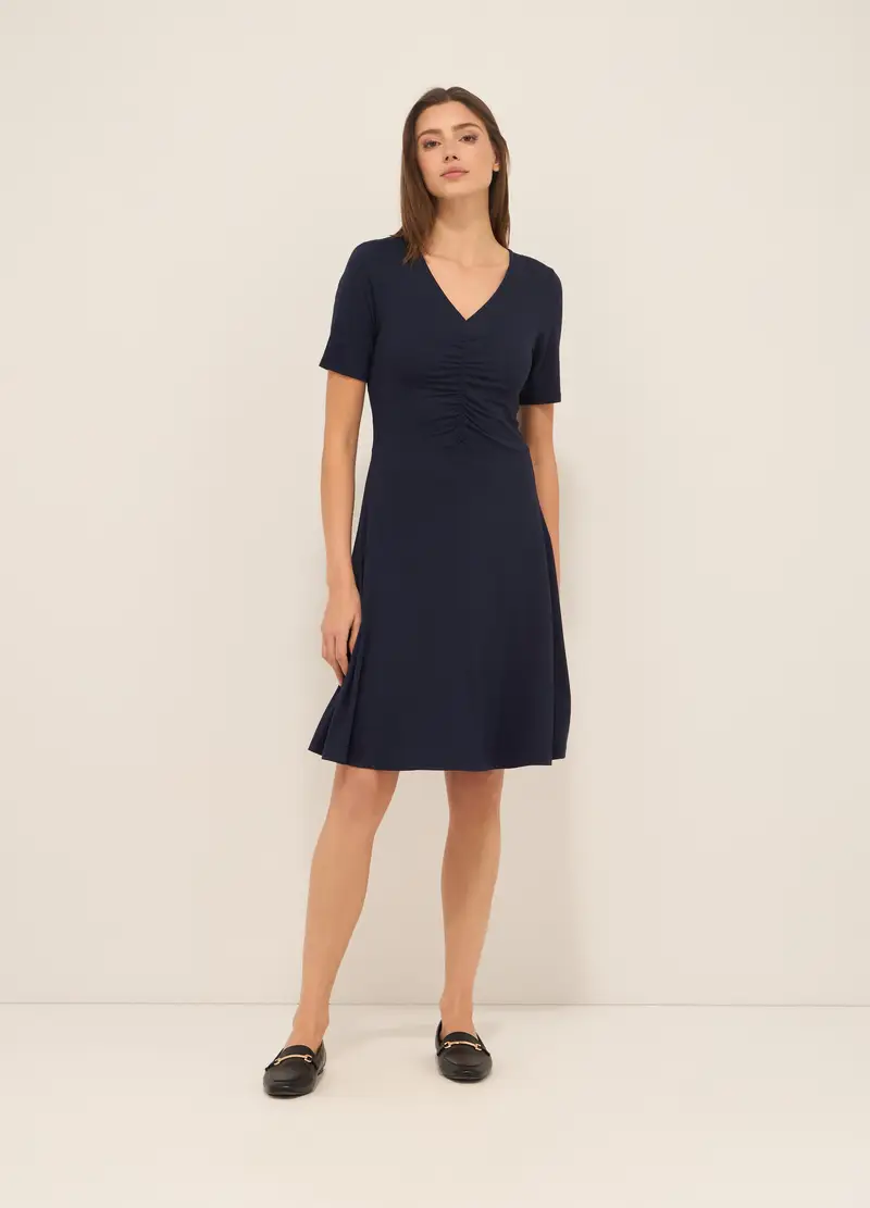 Upim, Abito Corto In Jersey Di Viscosa Stretch Donna, Blu navy, Taglia: XS