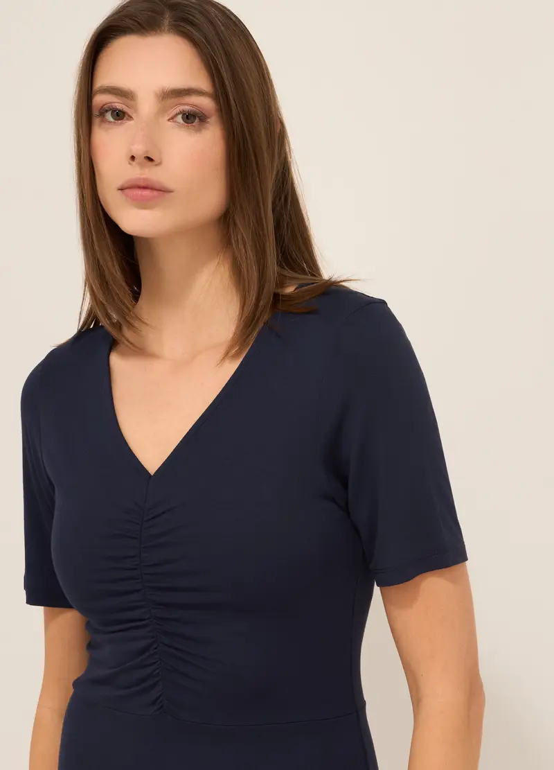 Upim, Abito Corto In Jersey Di Viscosa Stretch Donna, Blu navy, Taglia: XS miniatura 2