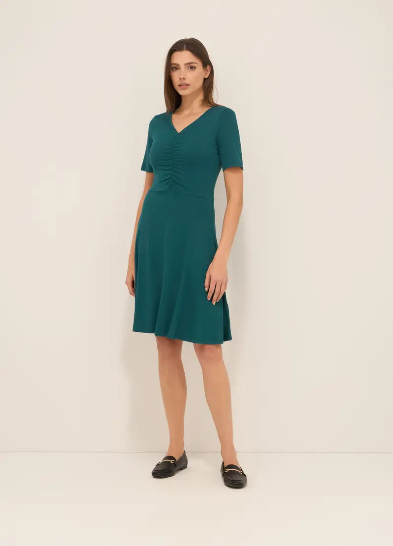 Upim, Abito Corto In Jersey Di Viscosa Stretch Donna, Verde ottanio, Taglia: XS
