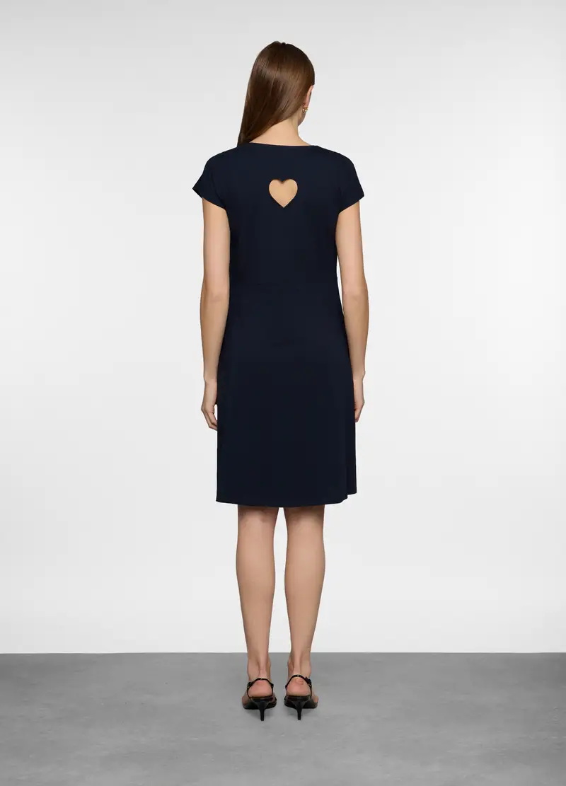 Abito Corto In Jersey Stretch Donna, Blu scuro miniatura 2