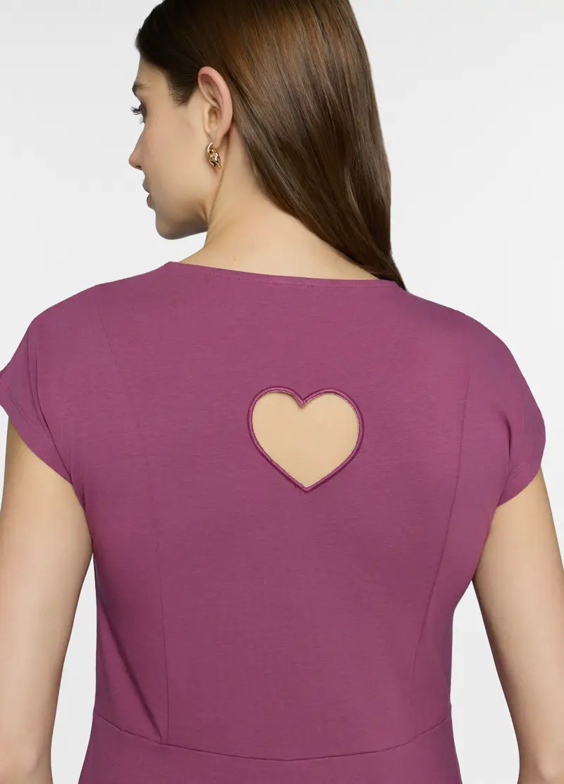 Abito Corto In Jersey Stretch Donna, Rosa pastello miniatura 3