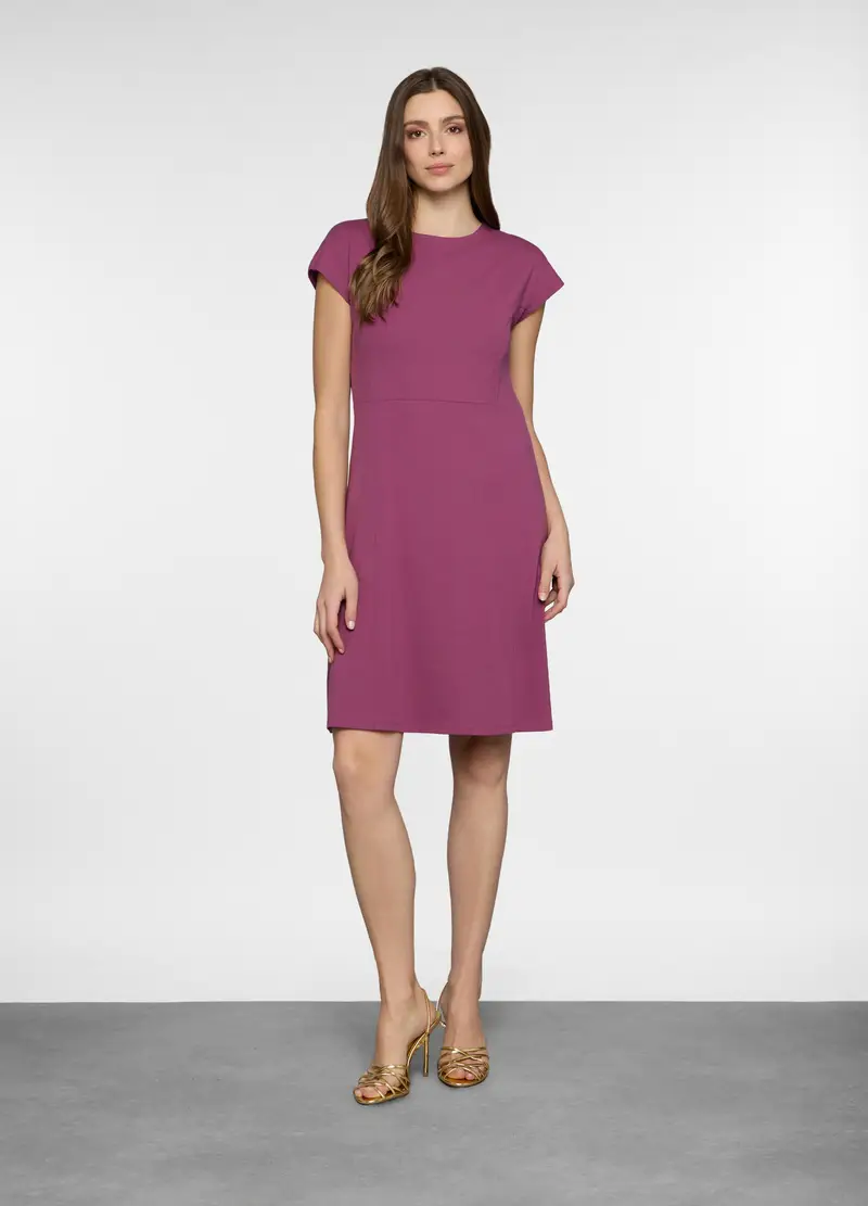 Abito Corto In Jersey Stretch Donna, Rosa pastello