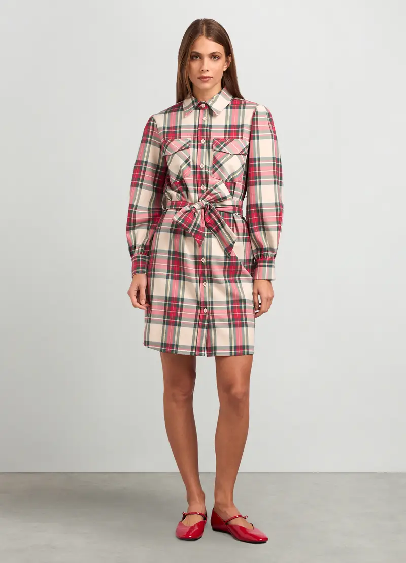 Abito Corto In Misto Viscosa Donna, Beige chiaro