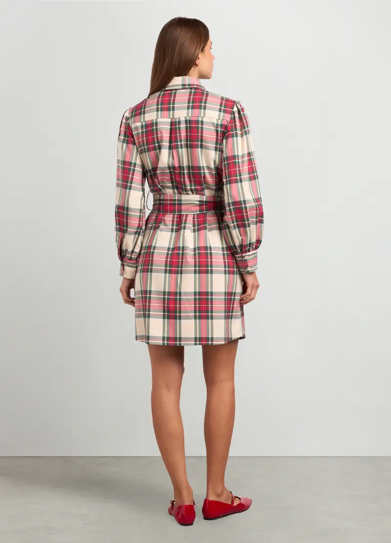 Abito Corto In Misto Viscosa Donna, Beige chiaro miniatura 2