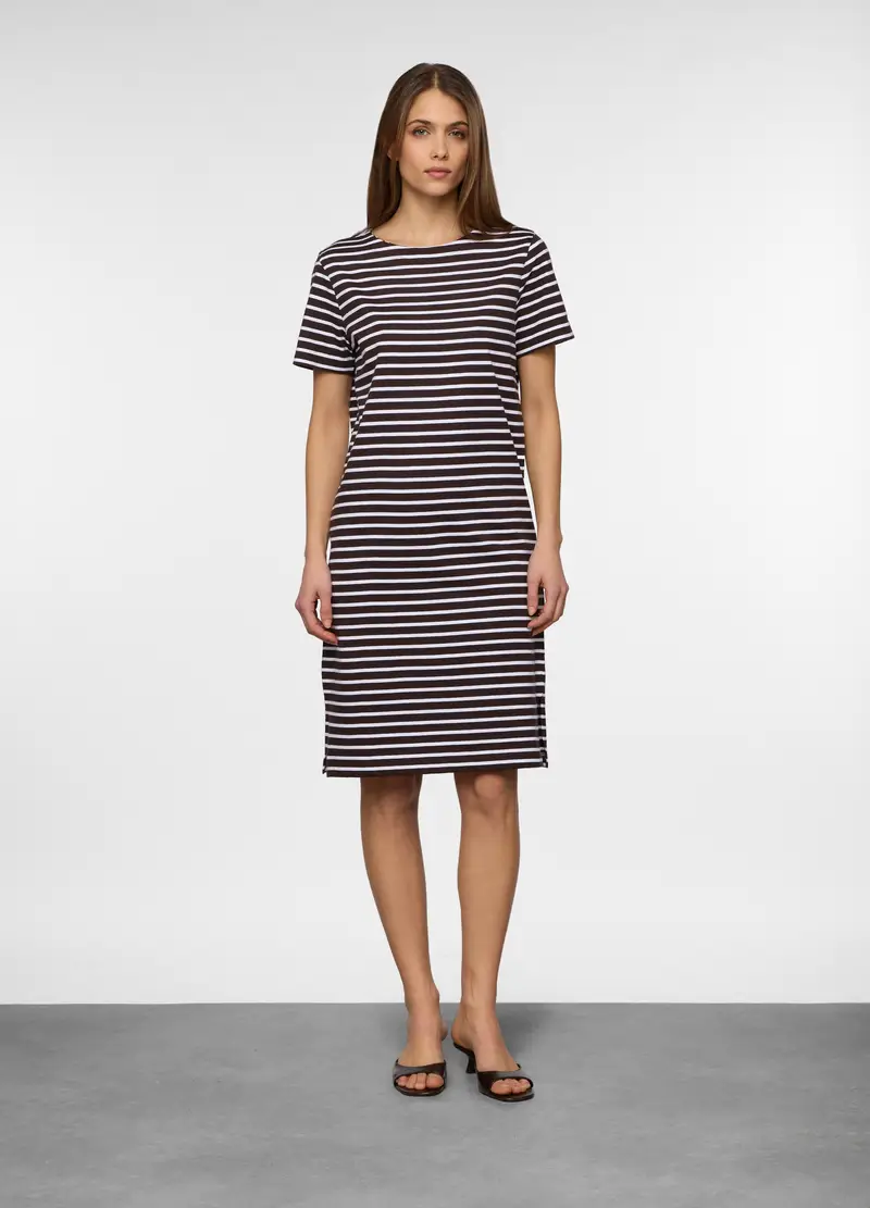 Abito Corto In Puro Cotone Donna, Marrone cioccolato