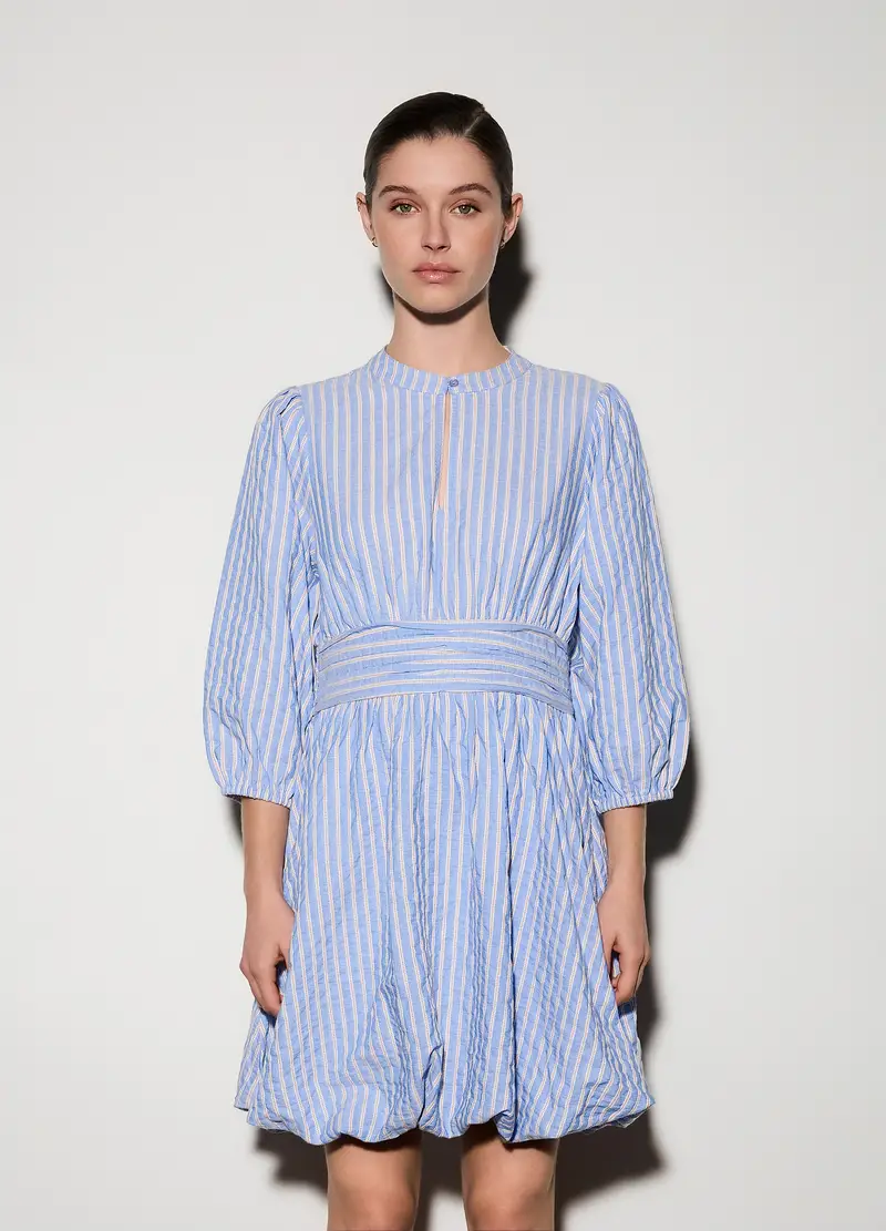 Abito Corto Regular Fit In Puro Cotone Donna, Unisex, Azzurro chiaro miniatura 2