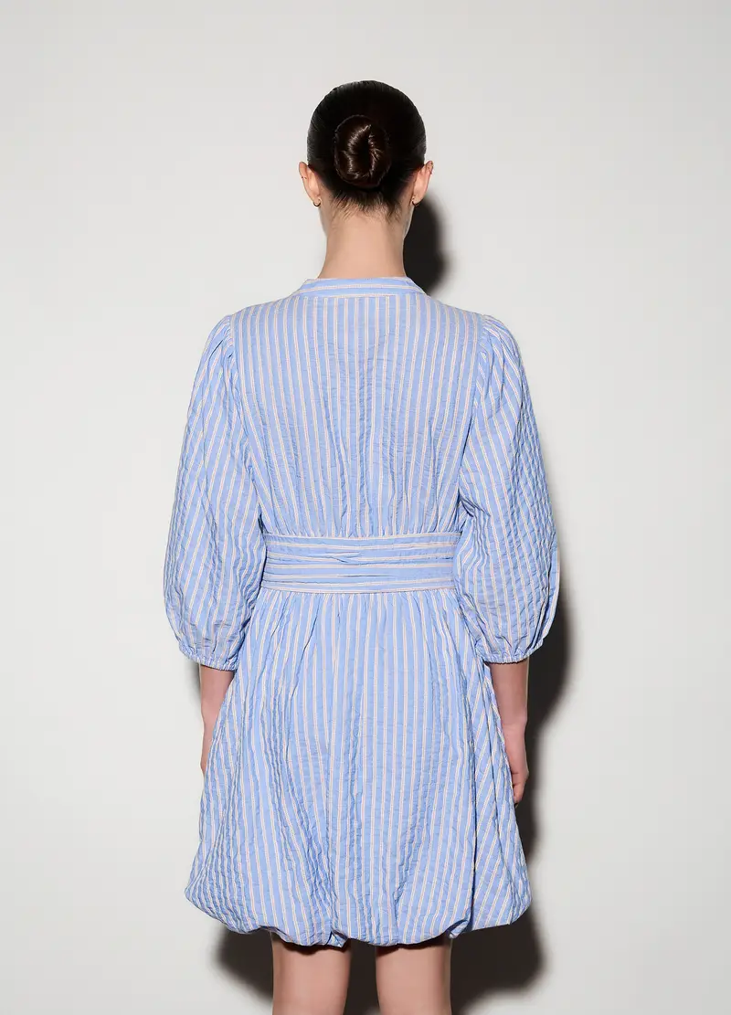 Abito Corto Regular Fit In Puro Cotone Donna, Unisex, Azzurro chiaro miniatura 3