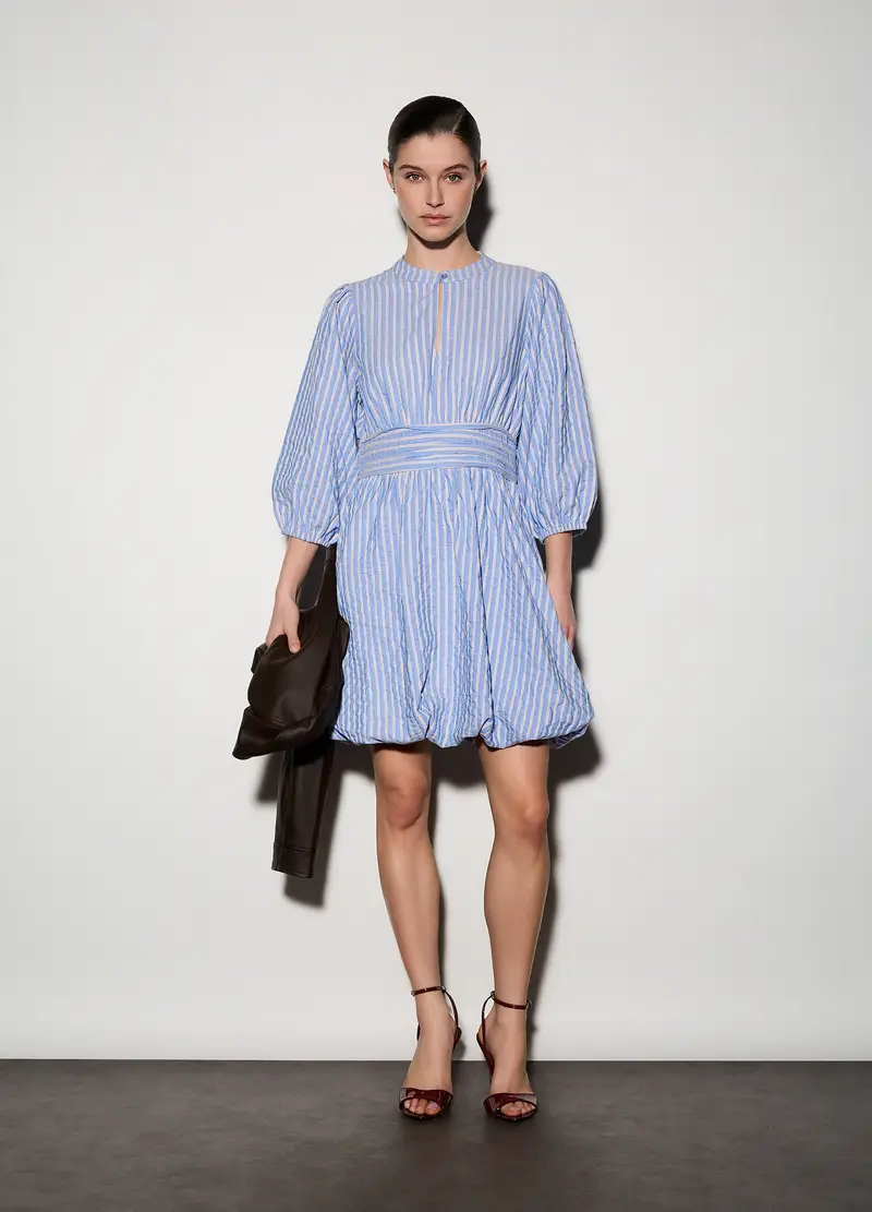 Abito Corto Regular Fit In Puro Cotone Donna, Unisex, Azzurro chiaro