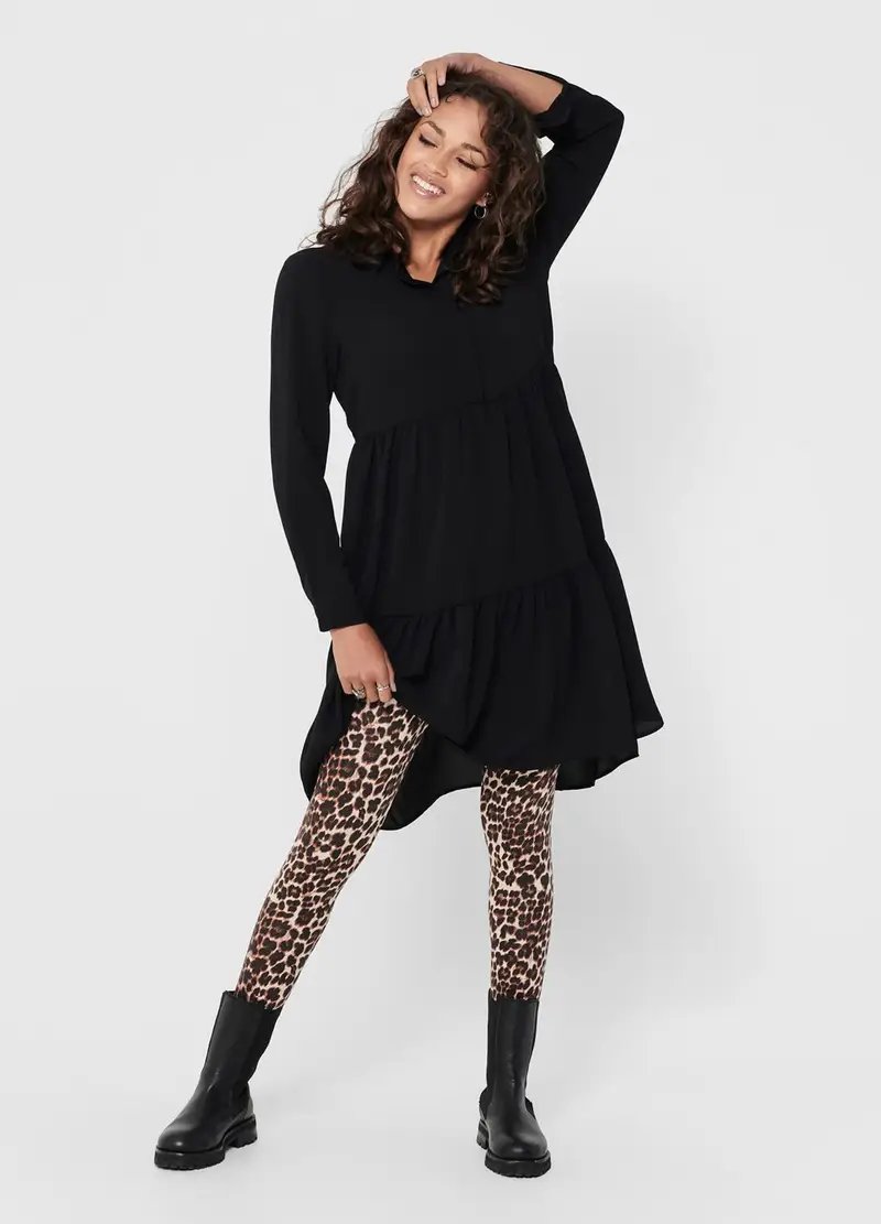 Abito Corto Tricot Donna, Unisex, Nero miniatura 3