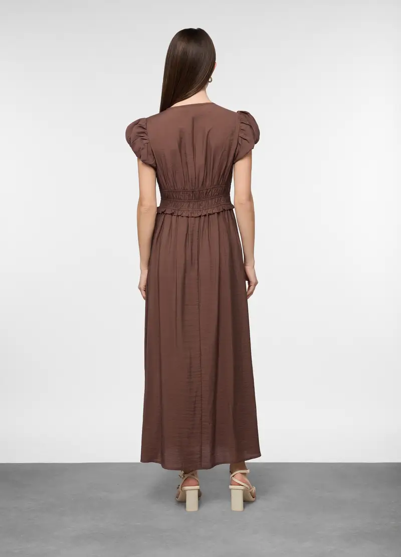 Abito Fitted Misto Viscosa Donna, Marrone cioccolato miniatura 2