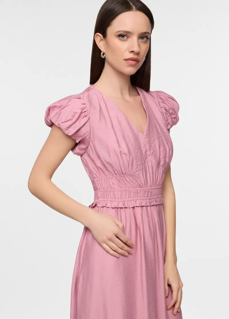 Abito Fitted Misto Viscosa Donna, Rosa pastello miniatura 3