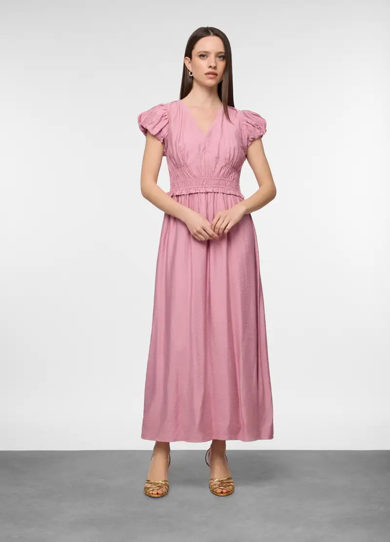 Abito Fitted Misto Viscosa Donna, Rosa pastello