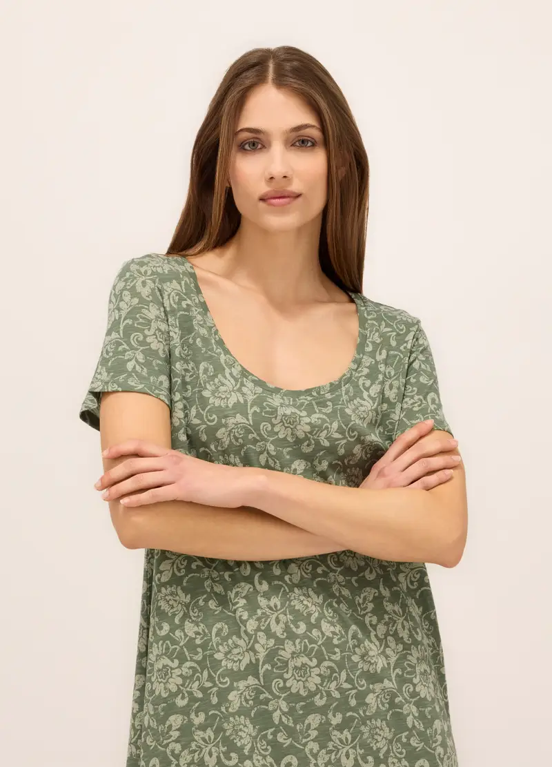 Upim, Abito In Jersey Slub Di Puro Cotone Donna, Verde chiaro, Taglia: S miniatura 2