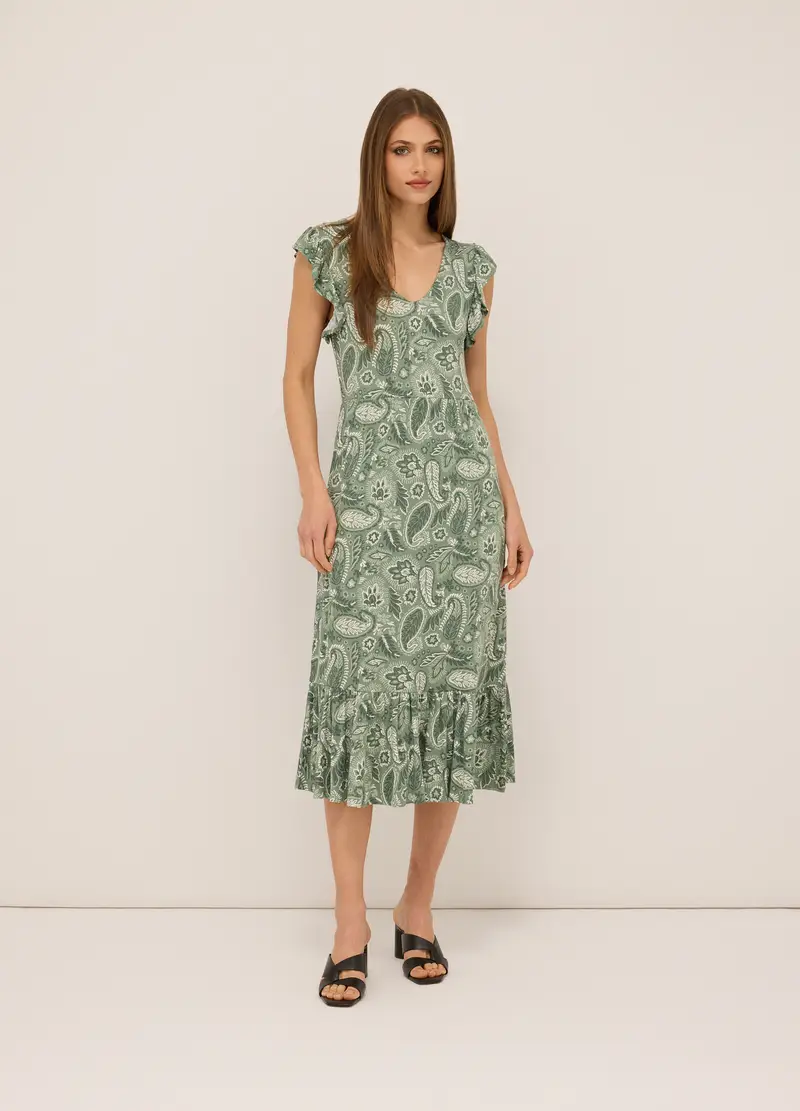 Abito In Viscosa Stretch Donna, Verde chiaro