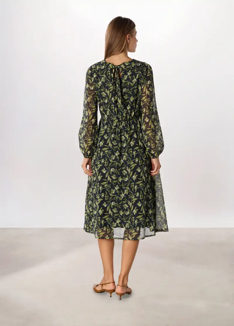 Abito Lungo Con Stampa Donna, Blu/Verde miniatura 2