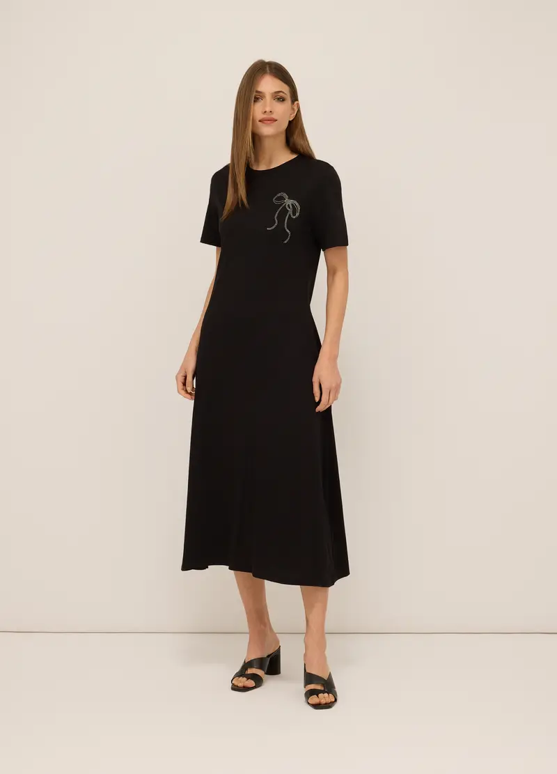 Upim, Abito Lungo In Jersey Di Puro Cotone Donna, Nero, Taglia: XS