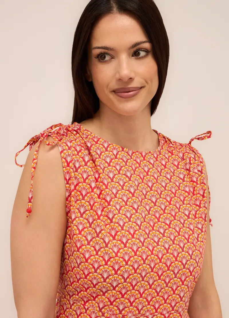 Upim, Abito Lungo In Popeline Di Puro Cotone Donna, Rosso/Arancione, Taglia: XS miniatura 2