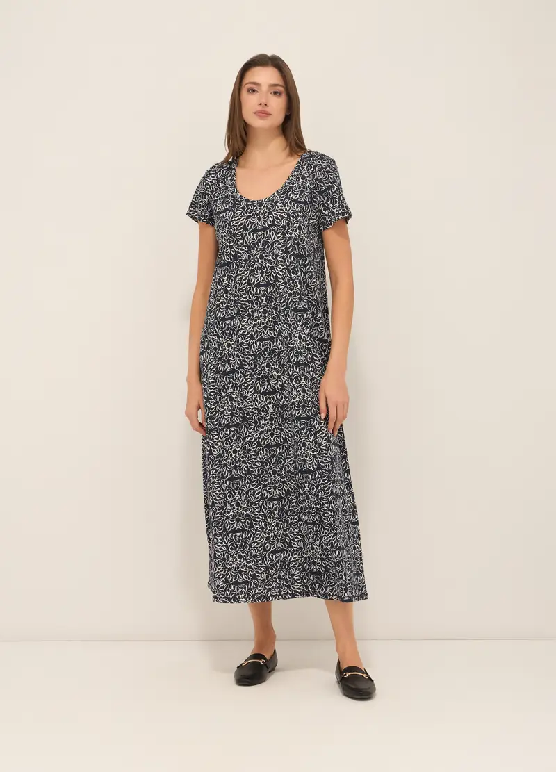 Upim, Abito Lungo In Puro Cotone Donna, Blu scuro, Taglia: S