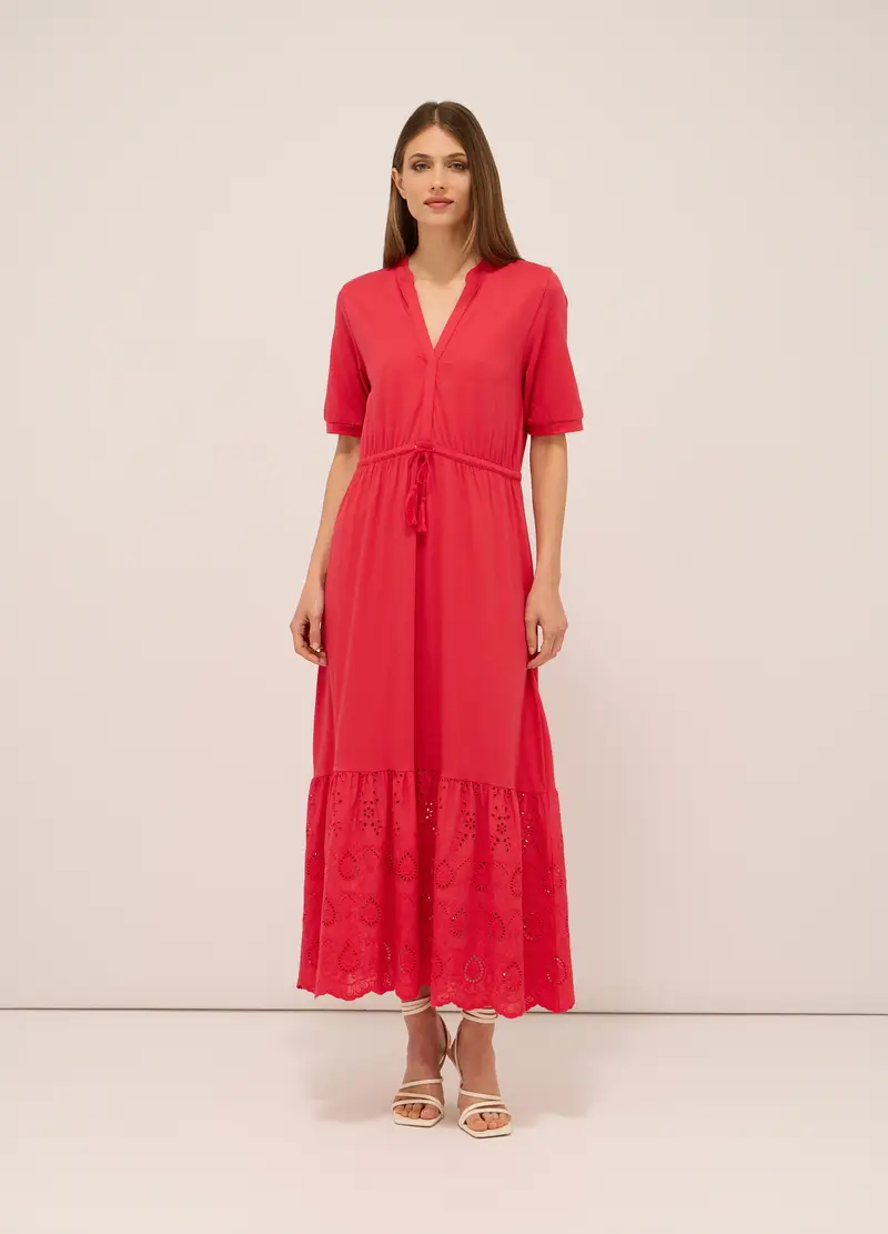 Upim, Abito Lungo In Puro Cotone Donna, Rosso aragosta, Taglia: M