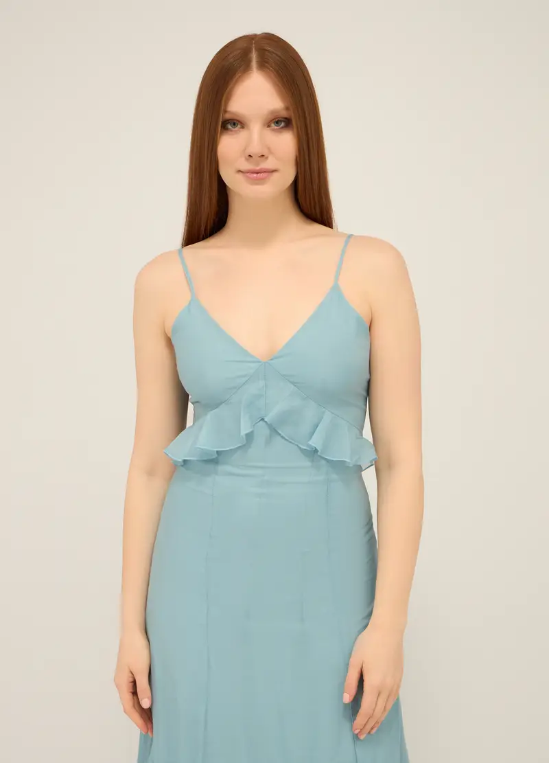 Upim, Abito Lungo Misto Lyocell Donna, Azzurro chiaro, Taglia: XS miniatura 2