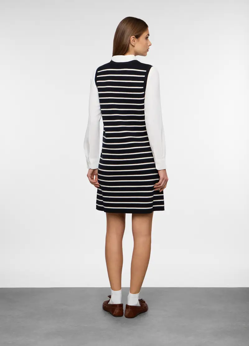 Abito Tricot Misto Viscosa Donna, Blu navy miniatura 2