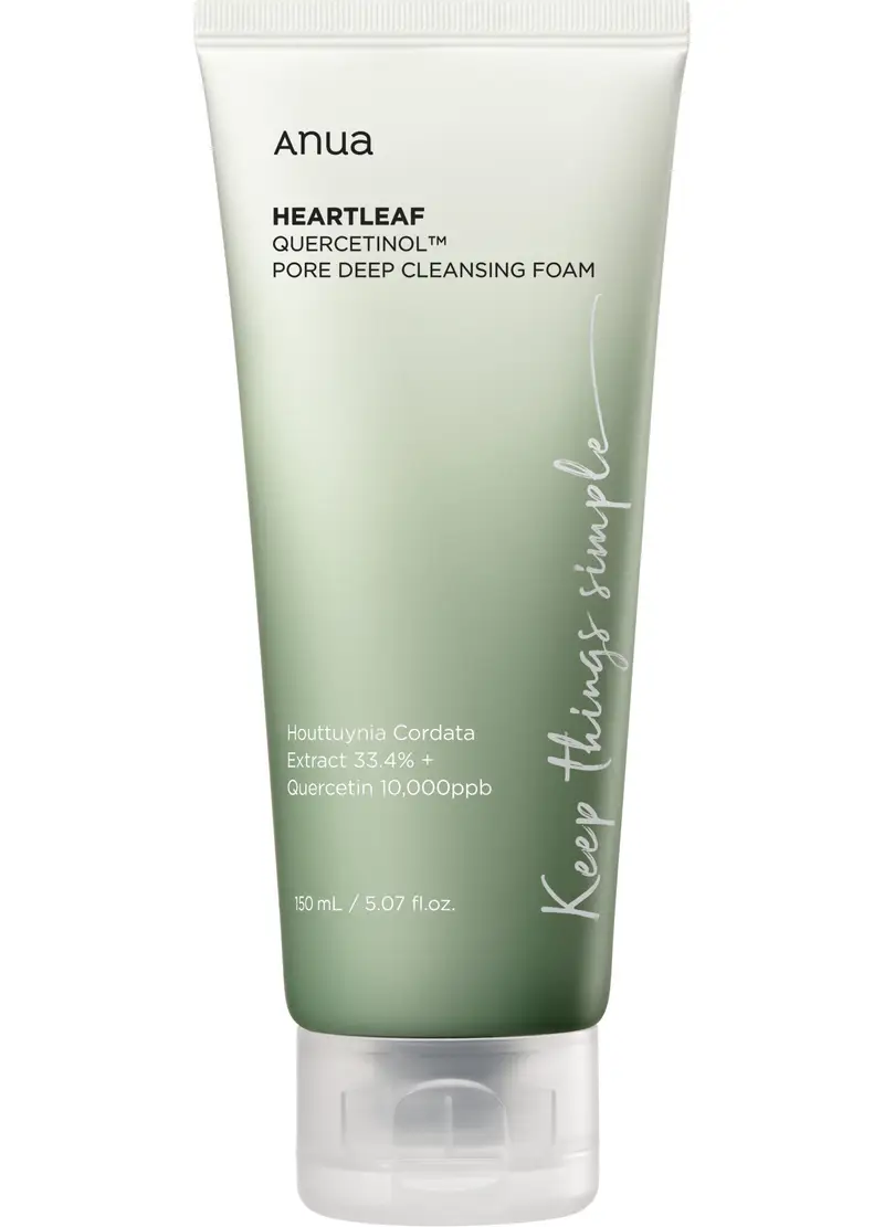 Anua Heartleaf Quercetinol Pore Deep Cleansing Foam 150ml, Donna, Trasparente