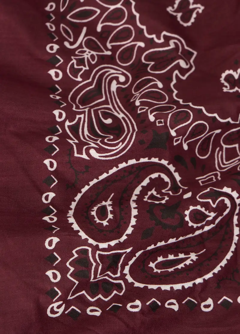 Bandana In Cotone Uomo, Rosso bordeaux miniatura 2