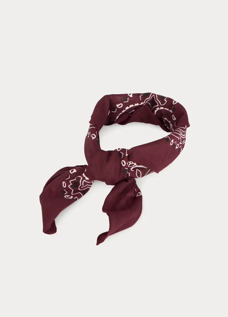 Bandana In Cotone Uomo, Rosso bordeaux