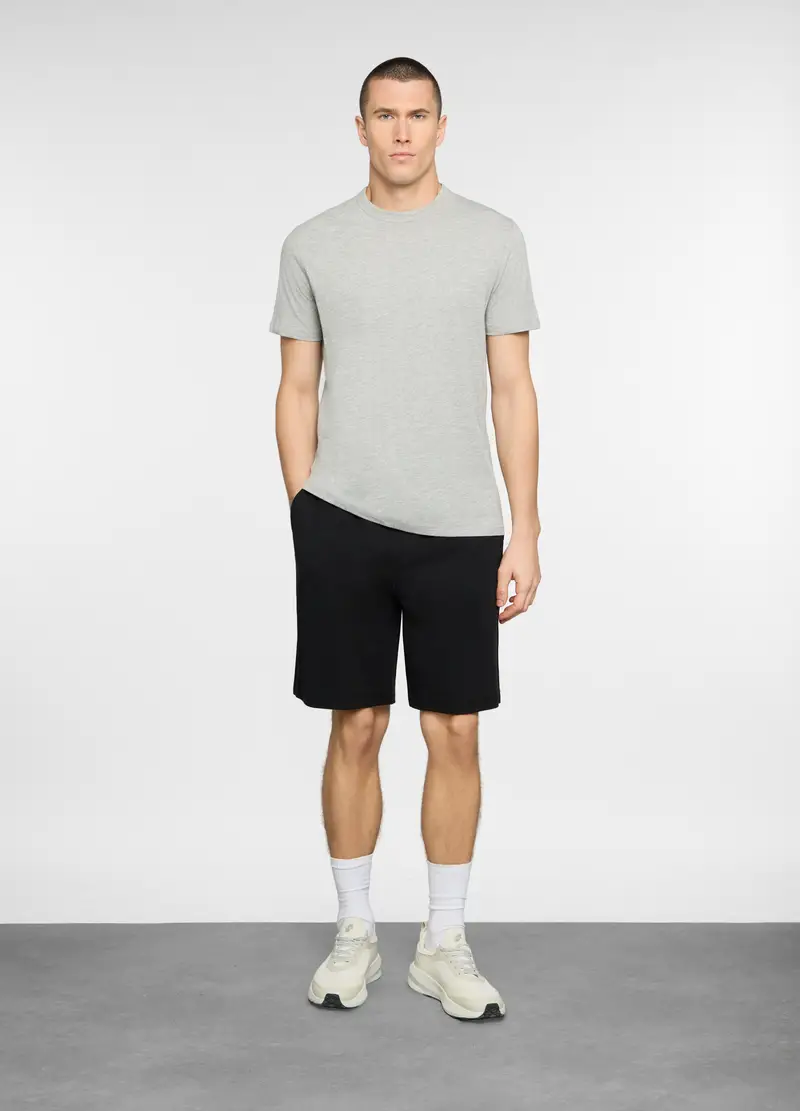 Bermuda In Felpa Di Cotone Uomo, Unisex, Nero