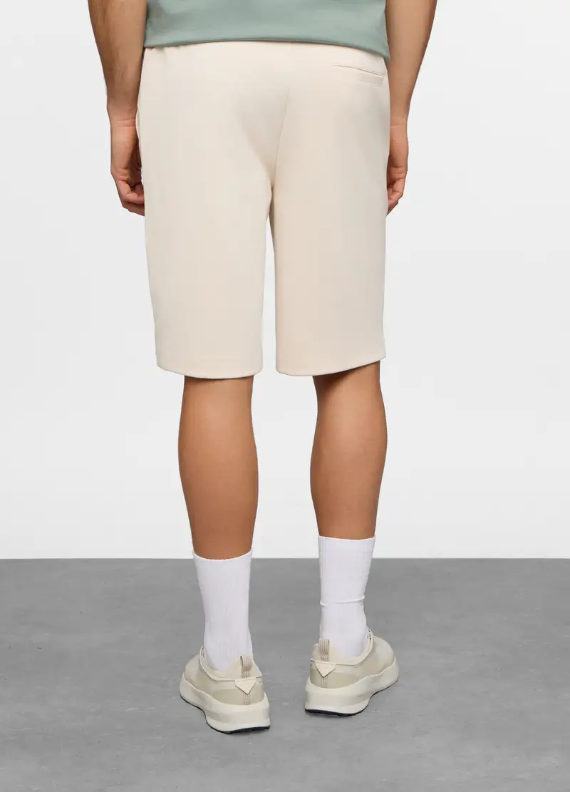 Bermuda In Interlock Di Cotone Stretch Uomo, Unisex, Bianco avorio miniatura 2