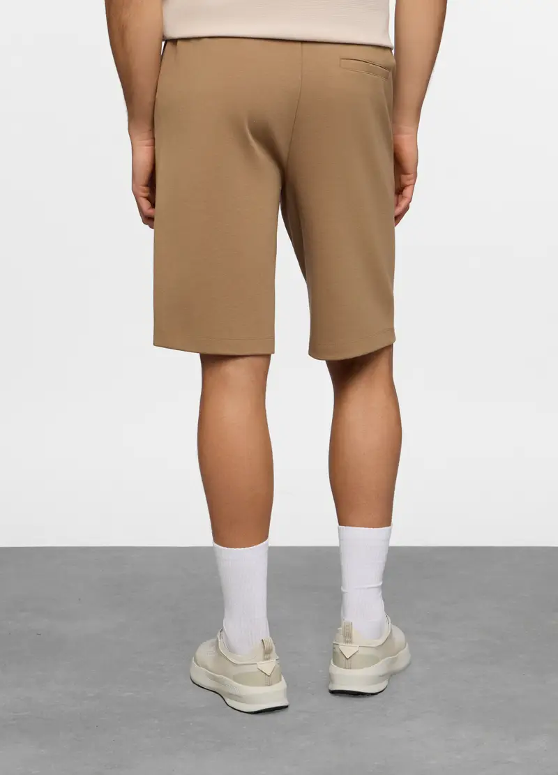 Bermuda In Interlock Di Cotone Stretch Uomo, Unisex, Marrone tabacco miniatura 2