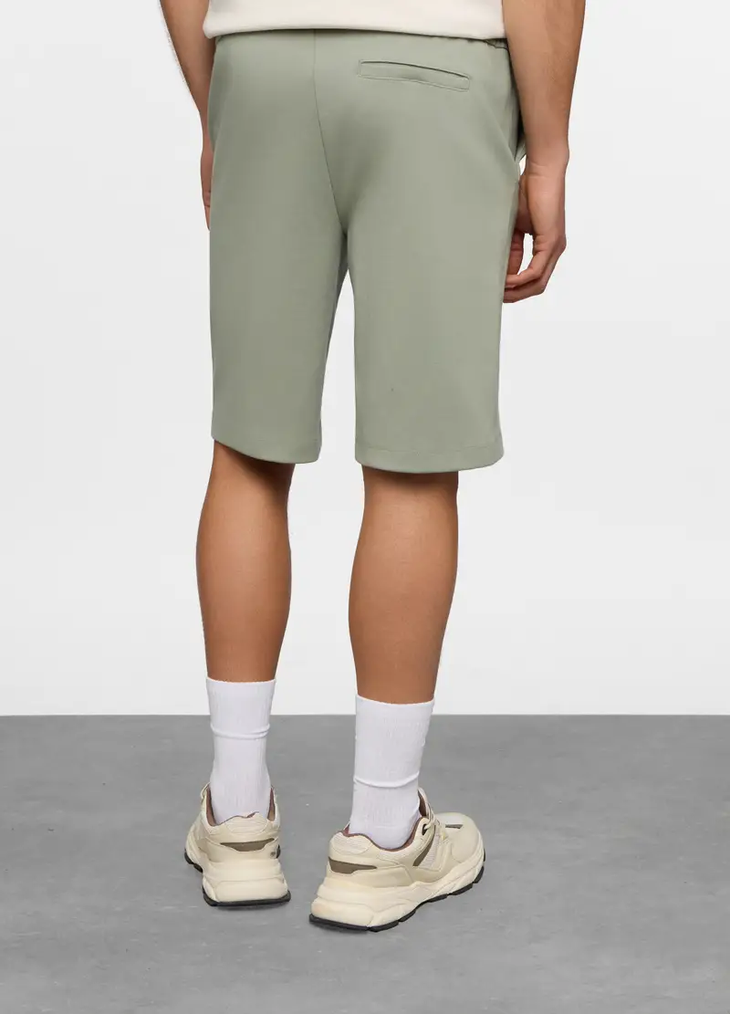 Bermuda In Interlock Di Cotone Stretch Uomo, Unisex, Verde salvia miniatura 2