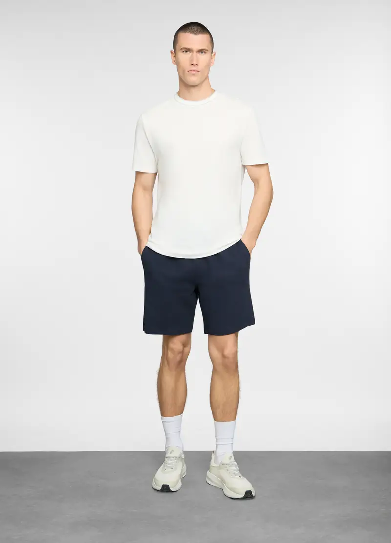 Bermuda In Maglia Uomo, Unisex, Blu scuro