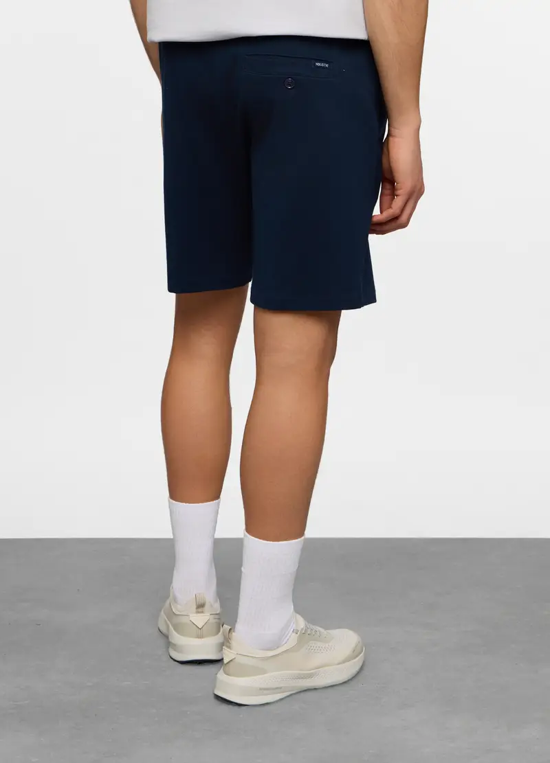 Bermuda In Piquet Di Cotone Uomo, Unisex, Blu scuro miniatura 2