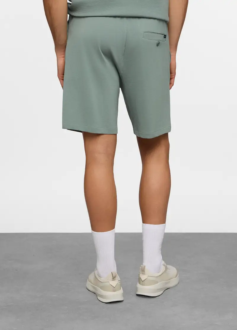 Bermuda In Piquet Di Cotone Uomo, Unisex, Verde salvia miniatura 2