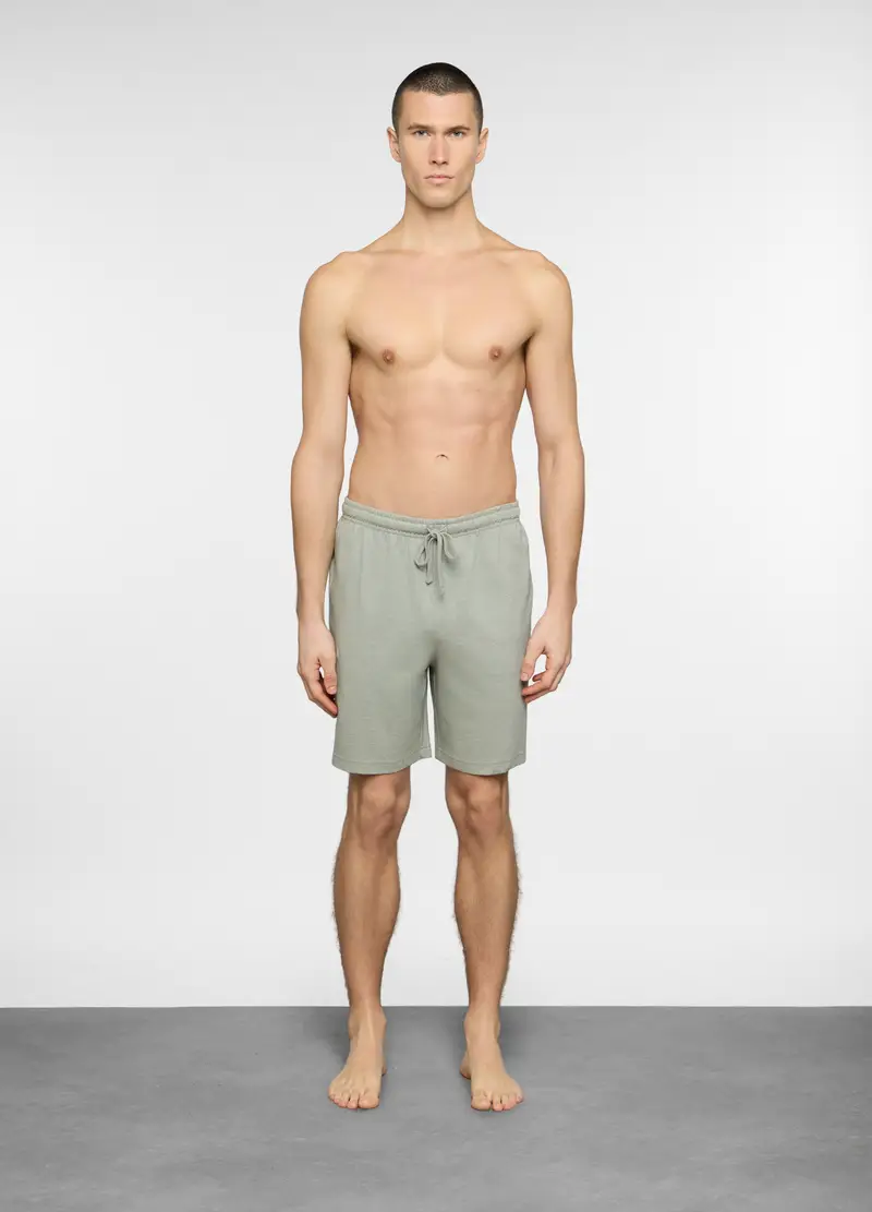 Bermuda Pigiama In Piquet Di Cotone Uomo, Verde salvia