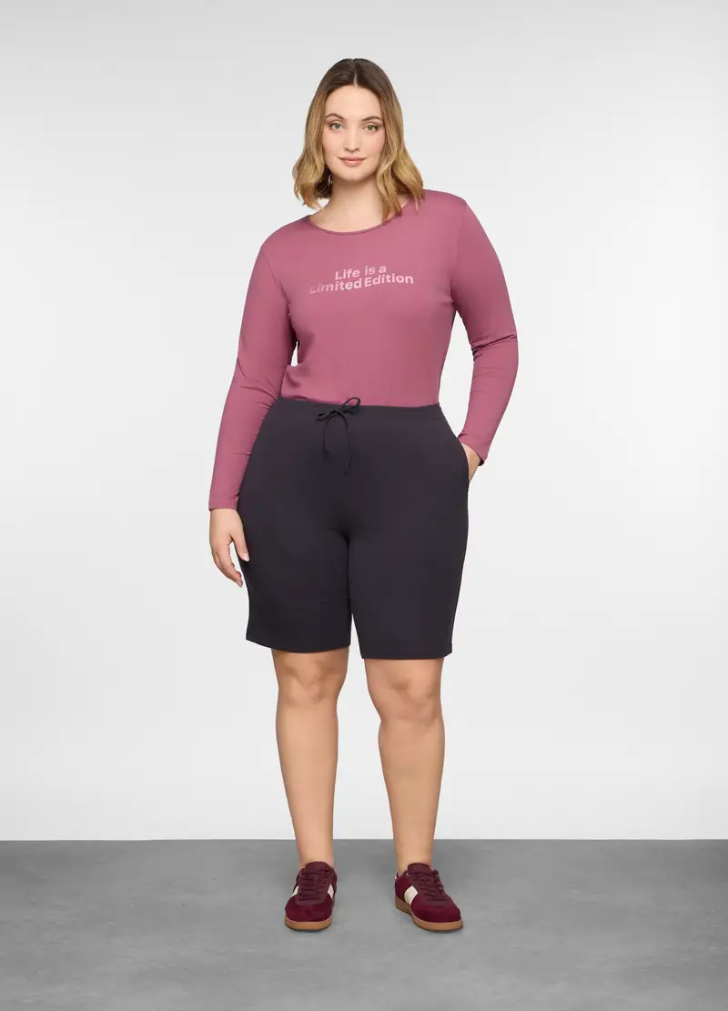 Bermuda Regular Fit In French Terry Stretch Donna Curvy, Grigio scuro