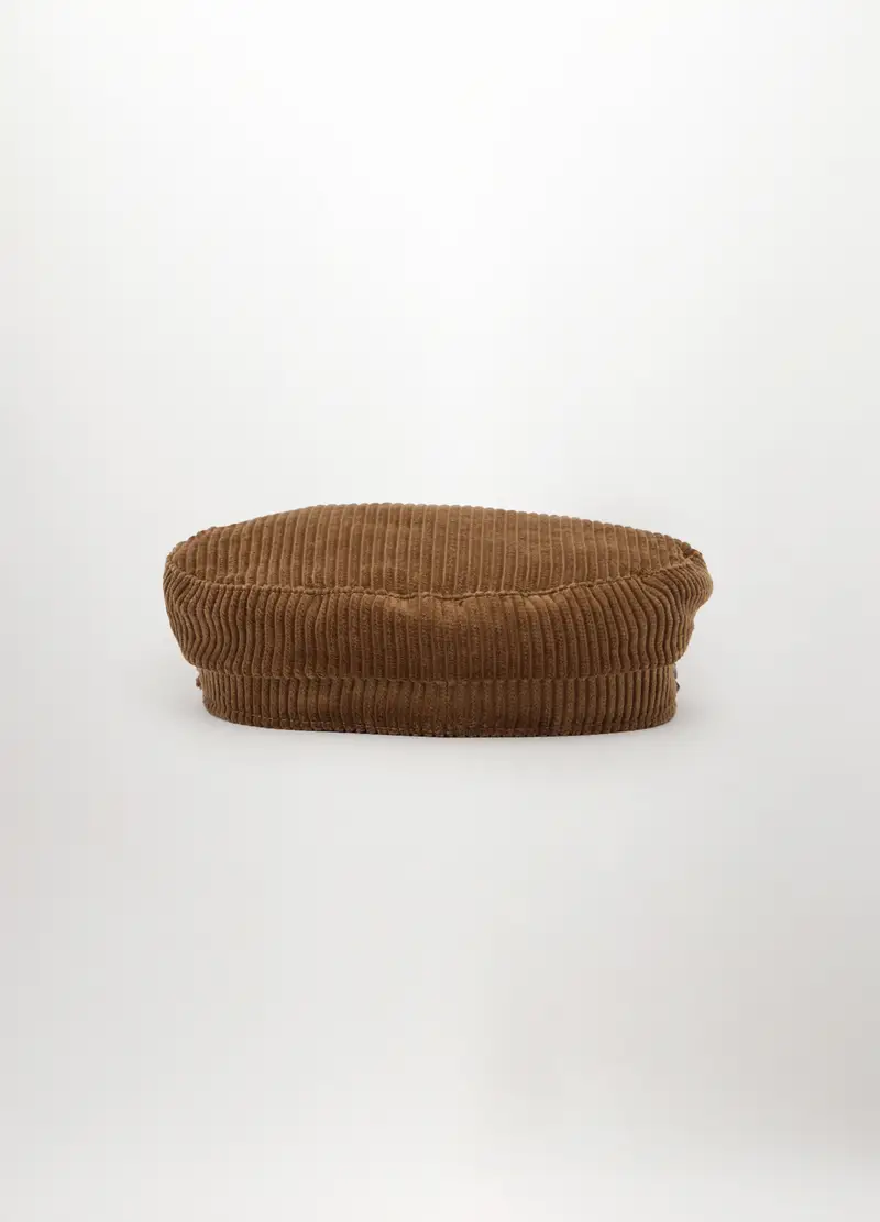 Berretto Baker Boy In Velluto A Coste Donna, Marrone scuro miniatura 2