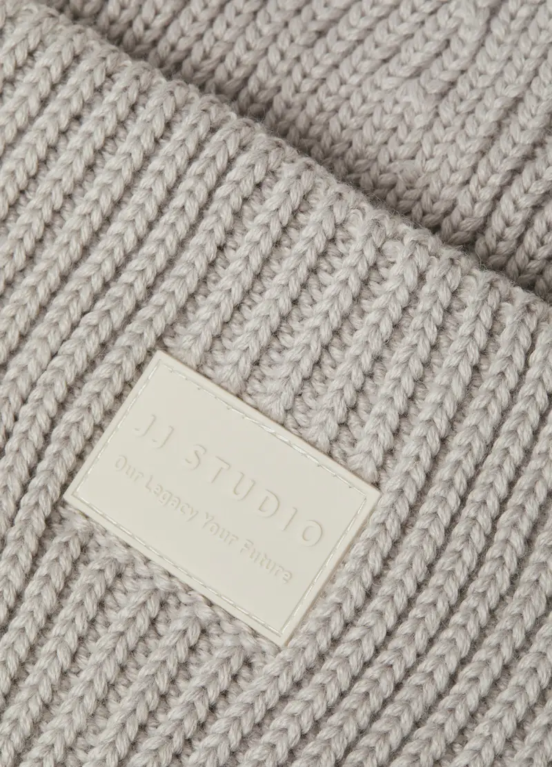 Berretto In Maglia Con Risvolto Uomo, Unisex, Grigio chiaro miniatura 2