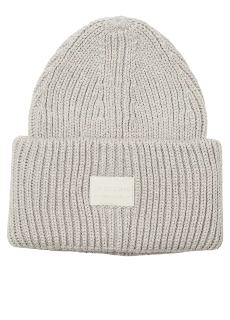 Berretto In Maglia Con Risvolto Uomo, Unisex, Grigio chiaro