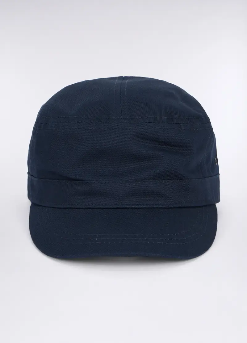 Berretto In Twill Di Cotone Uomo, Blu scuro