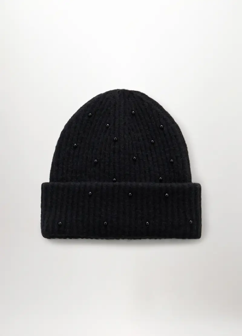Berretto Tricot Misto Lana Donna, Nero