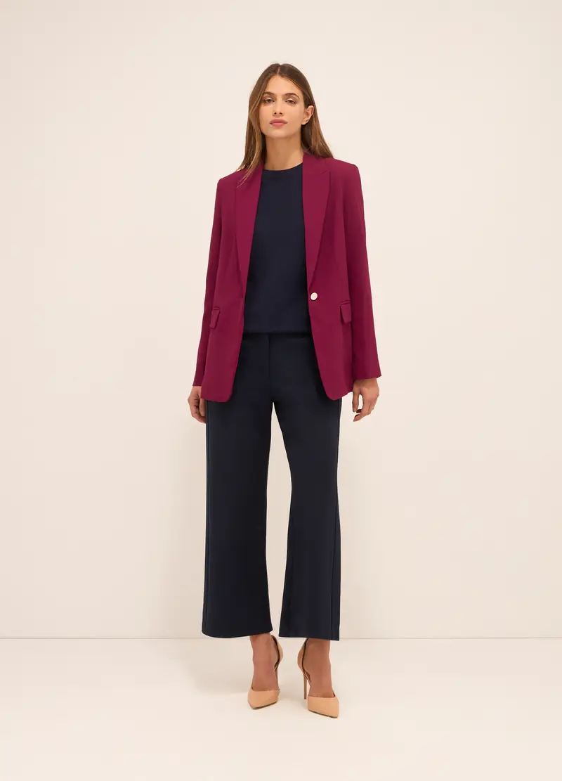 Blazer Con Collo Reverse Donna, Rosso fragola